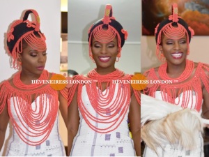 heveneiress london - top london makeup artists - nigerian weddings - bella naija - glamorous makeup - occ lip tar - necklaces - coral beads - traditional weddings - london makeup artists